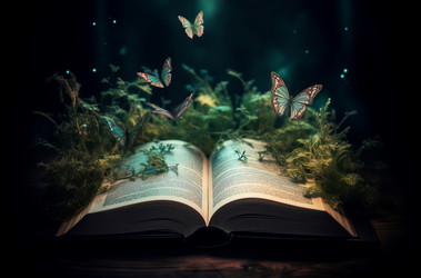откройте волшебные страницы книги о природе. волшебник лучезарной басни, сказка о бабочке. генеративный контент - yliv