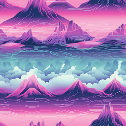 Бесшовный баннер vaporwave неонового цвета. Генерировать искусственный интеллект - yliv
