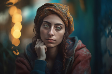 Israeli sad woman looking in camera. Generate ai - yliv