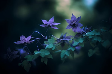 Purple flowers closeup. Blossom nature. Generate Ai - yliv