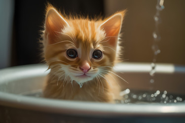 Котенок оранжевый стирки. Создать ИИ - yliv