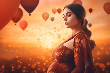 портрет красивой беременной женщины. генеративный контент - yliv