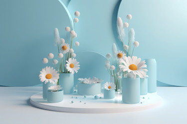 Цветы косметической формы синего цвета. Роскошная студия Flower. Генерировать искусственный интеллект - yliv