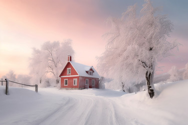 Beautiful snow scene. Generate Ai - yliv