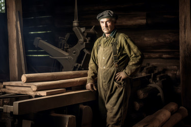 Пожилой рабочий лесопилки. Генерировать искусственный интеллект - yliv