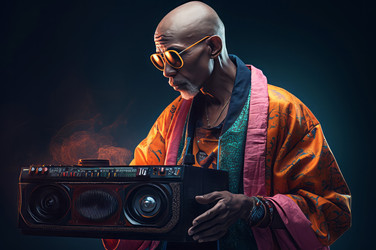 Слушайте музыку Zen monk ghetto blaster. Генерировать искусственный интеллект - yliv