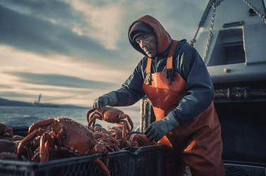 Ловля крабов в Беринговом море из морских морепродуктов. Генерировать искусственный интеллект - yliv