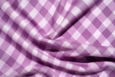 Checkered tablecloth purple. Fashion frame design for home food. Generate AI - yliv