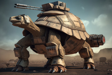 Anthropomorphic armored turtle. Generate ai - yliv