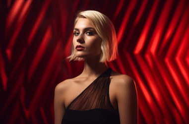 Beautiful fashionable blonde woman beauty. Generate Ai - yliv