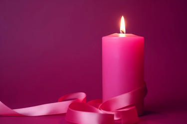 Pink burning candle spa. Generate Ai - yliv