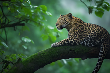 Leopard tree branch. Generate Ai - yliv