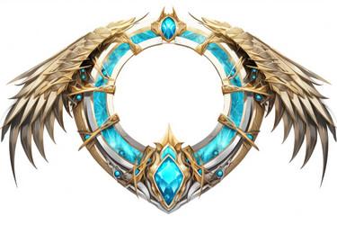 Game avatar wings circle. Decoration art. Generate Ai - yliv