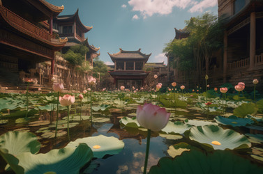 прекрасные зеленые озера. генеративный контент - yliv