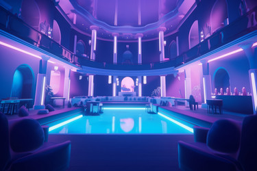 Neon night club. Color light. Generate Ai - yliv