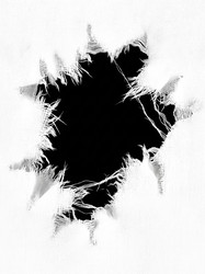 рваная дыра в белой ткани с обтрепанными краями - artshock
