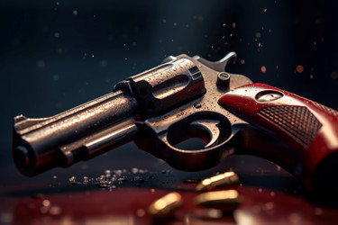 Gun shot bullet gloomy. Generate ai - yliv