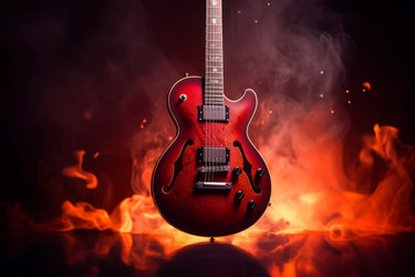 Electric guitar fire. Generate Ai - yliv