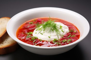 вкусный борщ со сметаной. генеративный контент - yliv