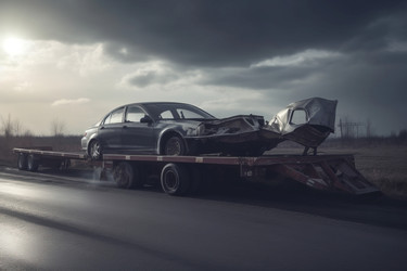 эвакуатор автомобиля после аварии. генеративный контент - yliv