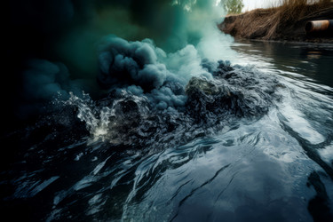 огонь токсичных отходов озерной воды. генеративный контент - yliv