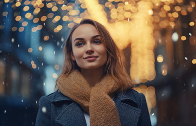 Ночная фотография молодой женщины. Генерировать искусственный интеллект - yliv