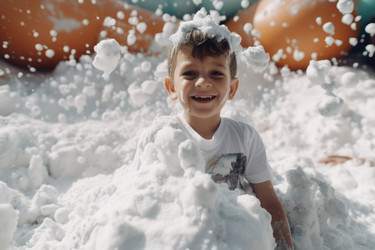 Boy foam party fun. Generate Ai - yliv
