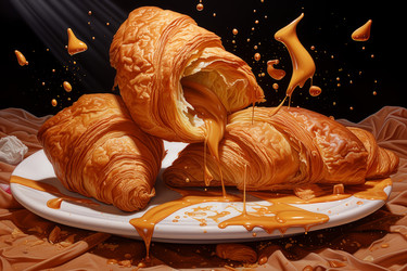 Croissant crazy tasty food. Generate Ai - yliv