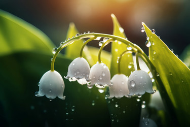 Lilies drops water. Generate Ai - yliv