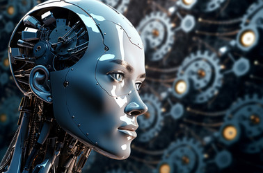 Роботизированная человекоподобная автоматизация технологических процессов. Футуристический умный инновационный искусственный интеллект. Генерировать искусственный интеллект - yliv