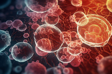 Cells under laboratory microscope. Testing scientist research of microorganism specimen. Generate ai - yliv