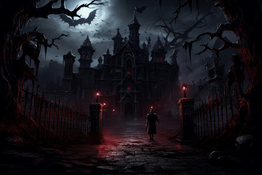 Vampire gate castle. Generate Ai - yliv