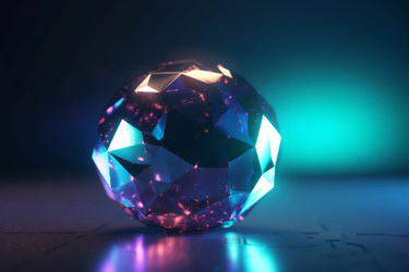 Shiny glowing ball. Shining party event sphere decoration. Generate ai - yliv