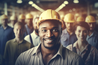 Smiling factory workers engineer supervisor. Generate Ai - yliv