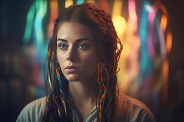 религиозная женщина с каштановыми волосами. генеративный контент - yliv