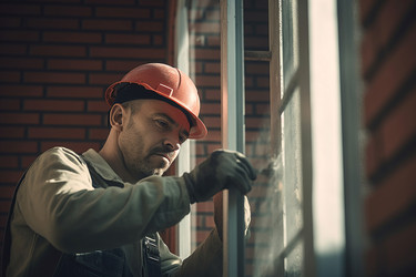 установка окна профессиональным работником. генеративный контент - yliv
