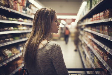 Woman shopping grocery. Generate Ai - yliv