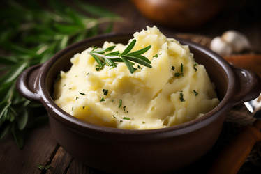 Mashed potatoes with herbs. Generate ai - yliv