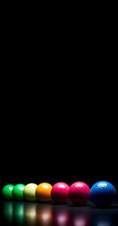 красочный баннер в ряд с мячами для гольфа. генеративный контент - yliv