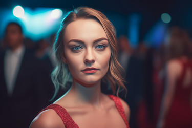 женщина-знаменитость на красной дорожке. генеративный контент - yliv