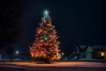 Christmas tree night. Generate Ai - yliv