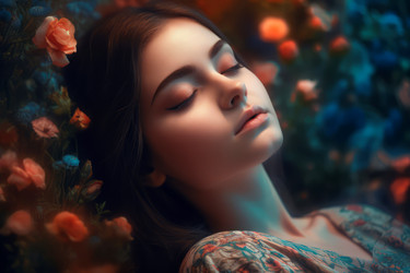 спящая молодая девушка отдыхает. генеративный контент - yliv