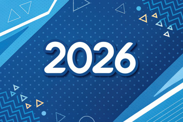 смелый дизайн с цифрой 2026 на ярко-синем фоне - RomanZ