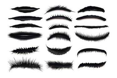 Elegant black mascara smears set design. Paint woman style texture art. Generate Ai - yliv