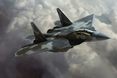 небесный военный реактивный самолет-истребитель. генеративный контент - yliv