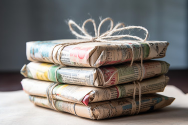 Stack wrapped books. Generate Ai - yliv