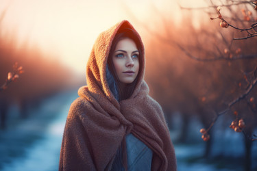 Красивая женщина зимний портрет. Создать ИИ - yliv