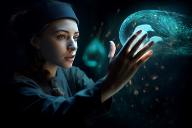 женщина встречается с инопланетным организмом. генеративный контент - yliv