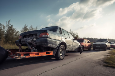эвакуатор автомобиля после аварии. генеративный контент - yliv