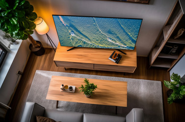 Top view modern living room. Generate Ai - yliv
